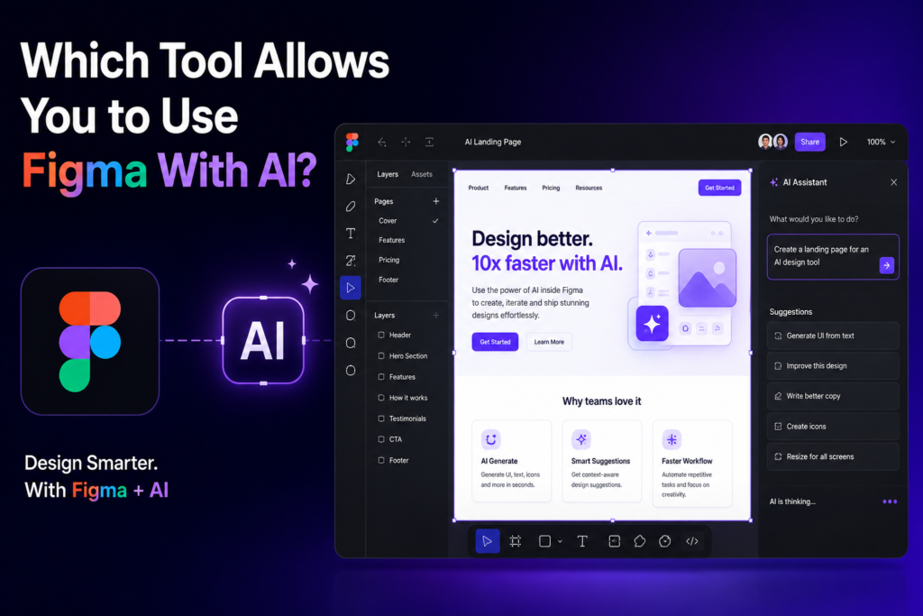 Learn which tool allows you to use Figma with AI, how Figma AI works, and how designers can use AI tools to create faster designs.